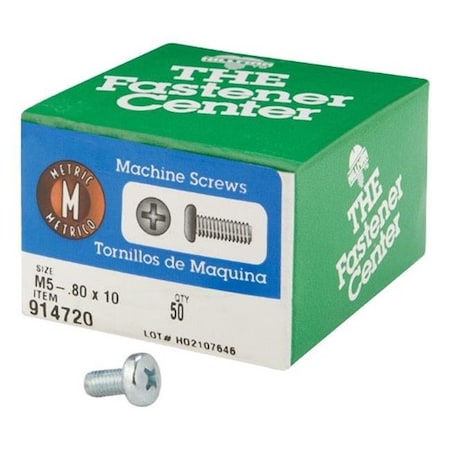 Hillman M5-0.80 x 10 mm Phillips Pan Machine Screw, Plain Steel 5166640